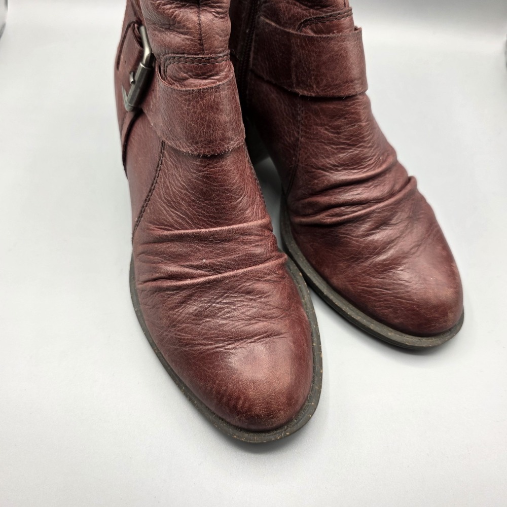 Naya Virtue Boots Women 8 Oxblood Bordo Leather Ankle Western Boho Anthropologie - Picture 2 of 14